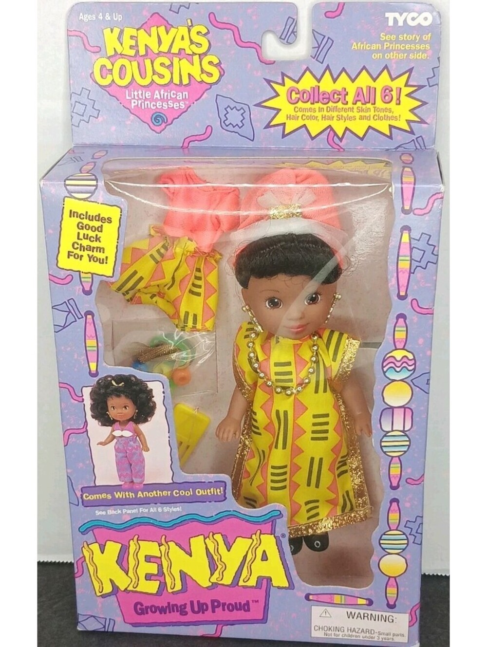 Vtg Tyco Kenya's Cousins Little African Princess Baby Doll NEW 1994 SEALED 16392